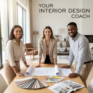 Professional interior designer consulting with homeowners over remodeling plans and design materials
