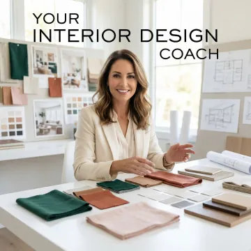 Renovation consultant presenting design options and material samples to homeowner during planning session