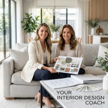 Expert interior design consultant reviewing luxury home design plans with a client
