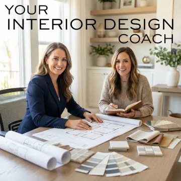 Interior design consultant walking a homeowner through a renovation plan step by step