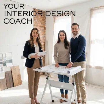 Professional renovation consultant reviewing remodeling plans with a homeowner