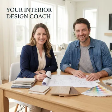 Interior design consultant reviewing remodel plans with a homeowner