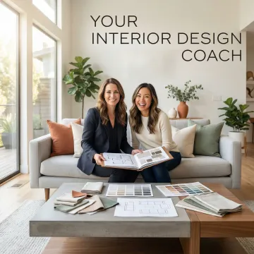 Professional interior design consultant working with a Bay Area homeowner on space planning