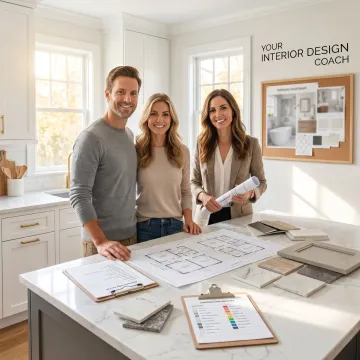Owner's representative reviewing remodel plans with homeowner