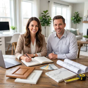 Kitchen remodel planning process with homeowner and designer