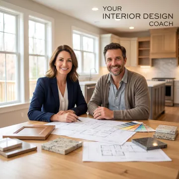 Kitchen remodel planning meeting with homeowner and design consultant