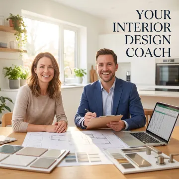 Bathroom remodel planning consultation with homeowner and design expert