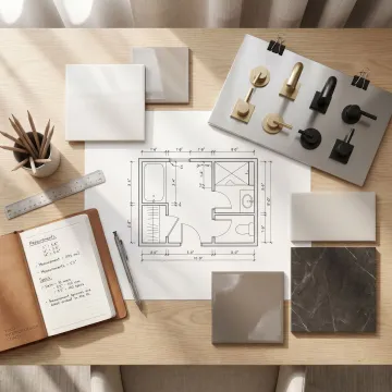Bathroom remodel planning process and drawings