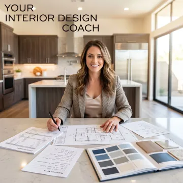 Homeowner reviewing remodel contractor bids with design plans