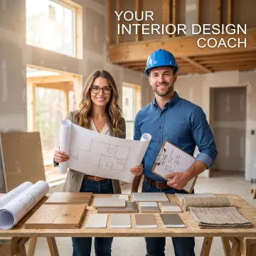 Interior designer and contractor reviewing revised remodel plans