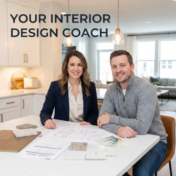 Homeowner reviewing remodel change order documents with designer