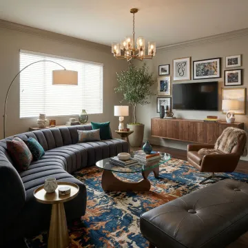 Beautifully designed modern rental home interior with stylish furniture and decor