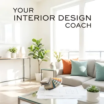 Interior designer consulting with homeowner over design plans and fabric samples