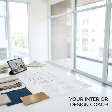 Professional interior designer reviewing floor plans and space layouts with clients