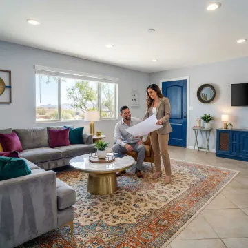 Professional interior design consultation in a modern Las Vegas home