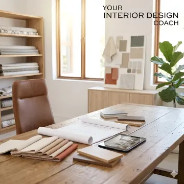 Residential home construction with architectural blueprints and design consultation in progress