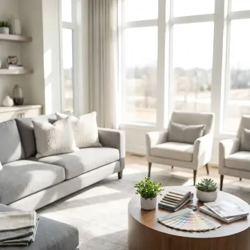 Professional space planning consultation showing furniture layout options in a modern Redwood City home