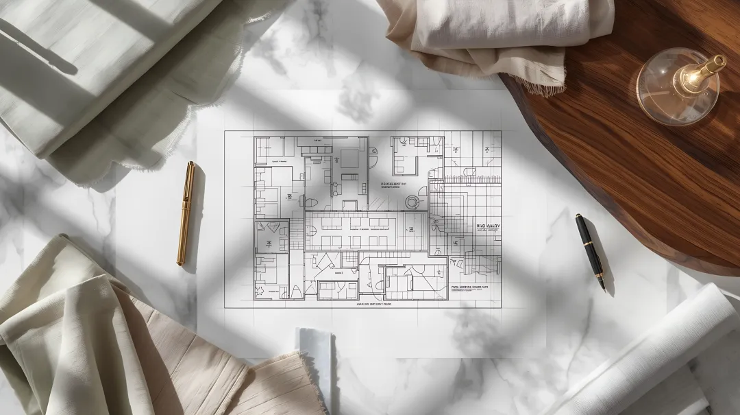 Interior designer working with client on home improvement layout plans