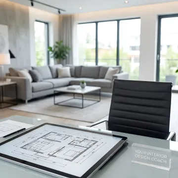 Professional space planning consultation showing optimized room layout with furniture arrangement in Burlingame home