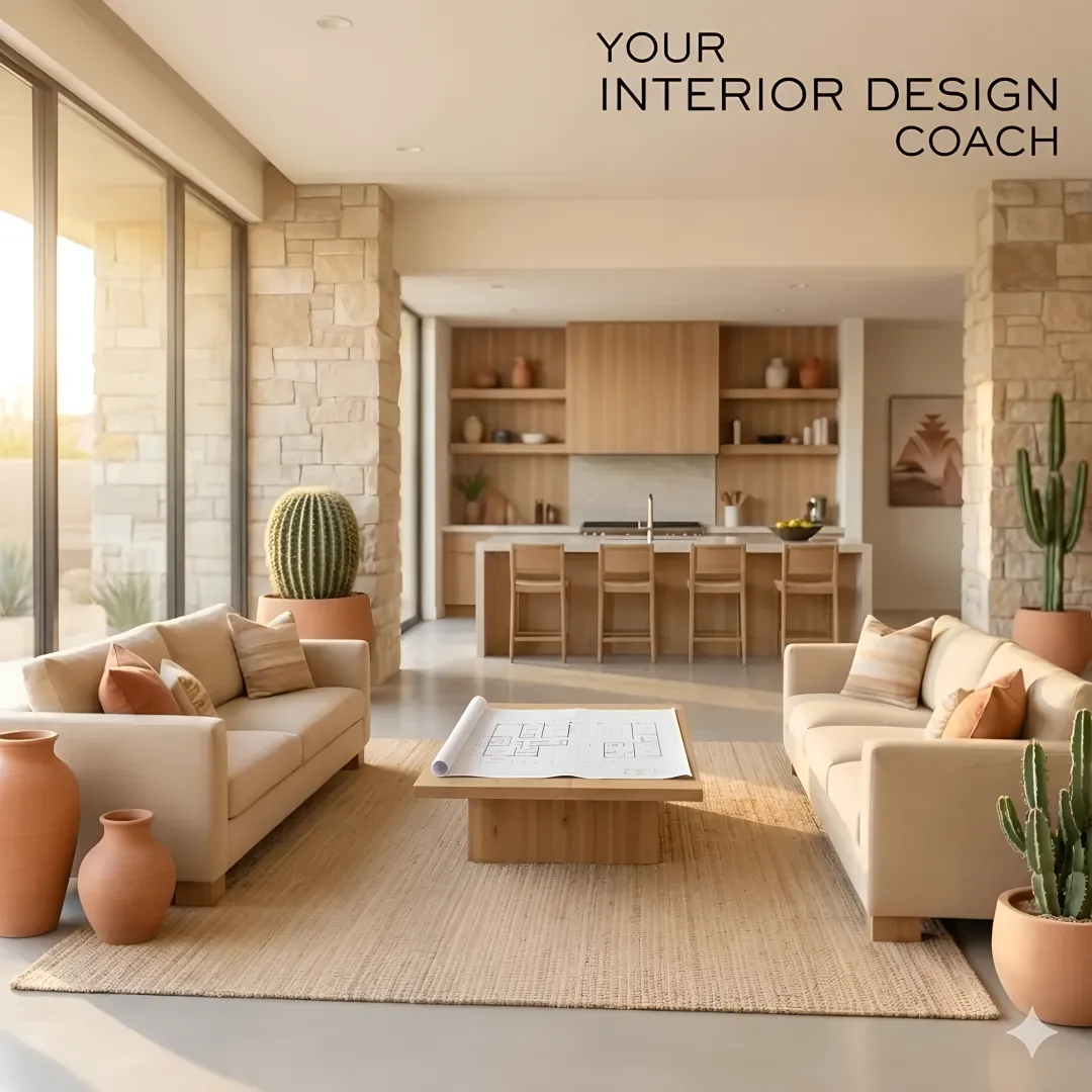 Professional interior designer consulting with a homeowner in a stylish Las Vegas home
