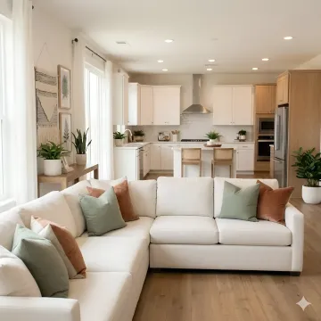 Interior designer advising vacation home owner on rental space optimization