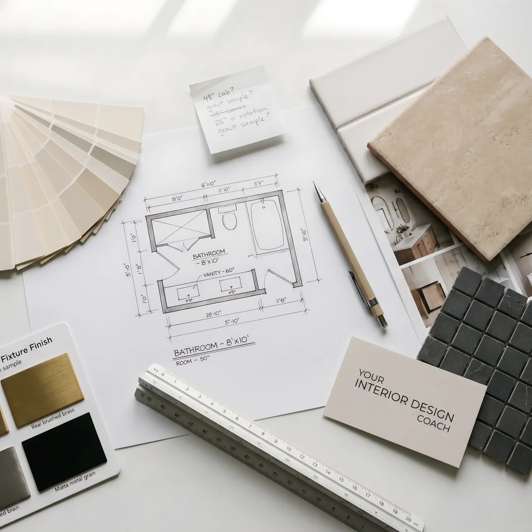 Bathroom remodel planning process and drawings