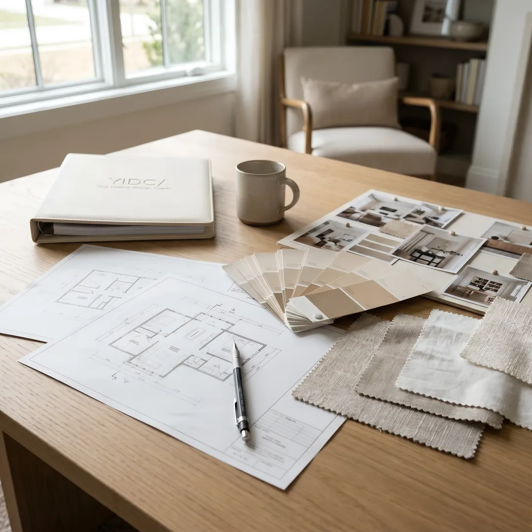 Designer reviewing remodel plans with a homeowner
