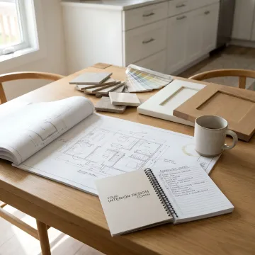 Owner's representative reviewing remodel plans with homeowner