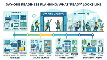Move management coordination and stakeholder communication during a workplace relocation