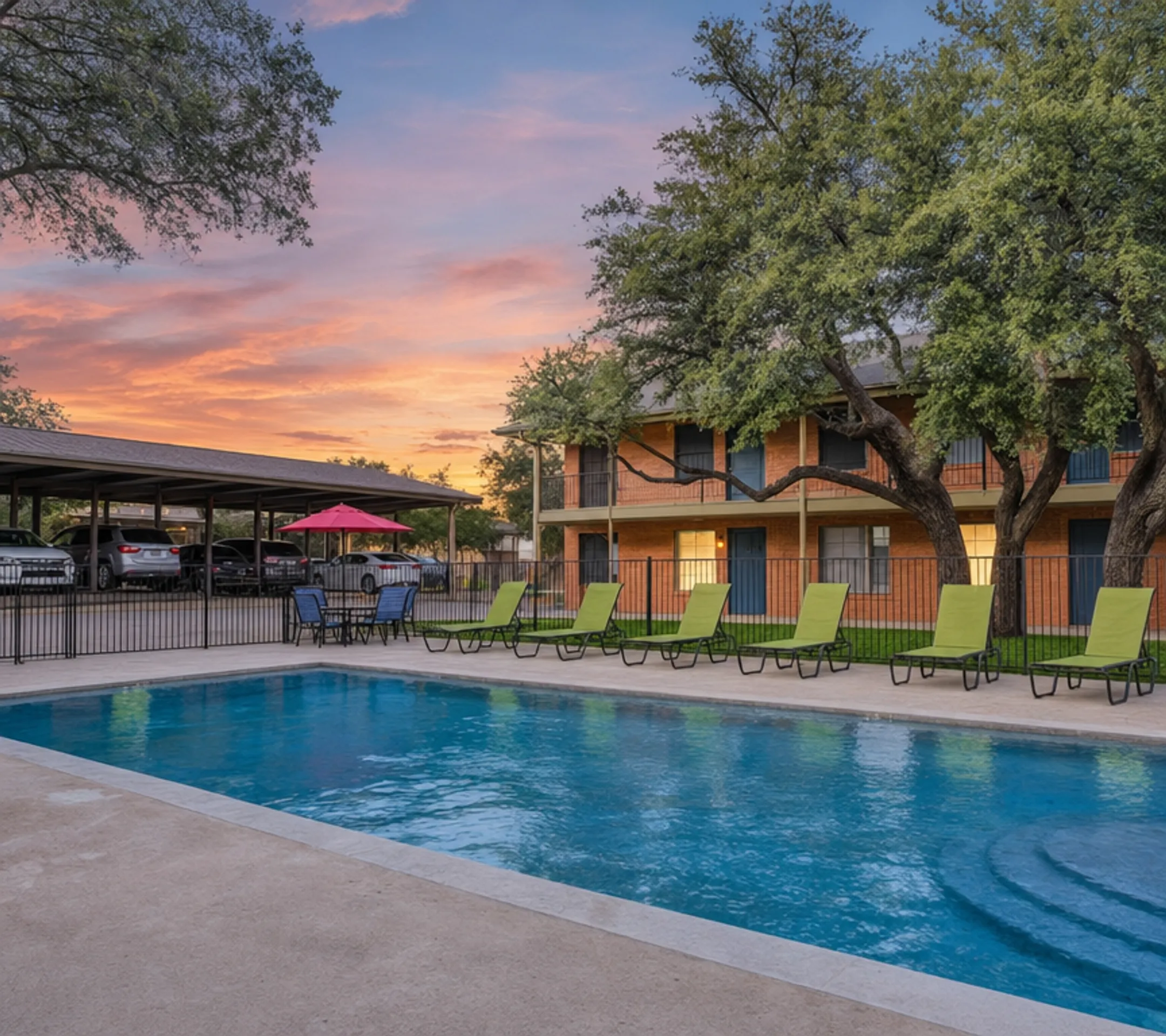 Lubbock condo exterior with covered parking pool and rental appeal