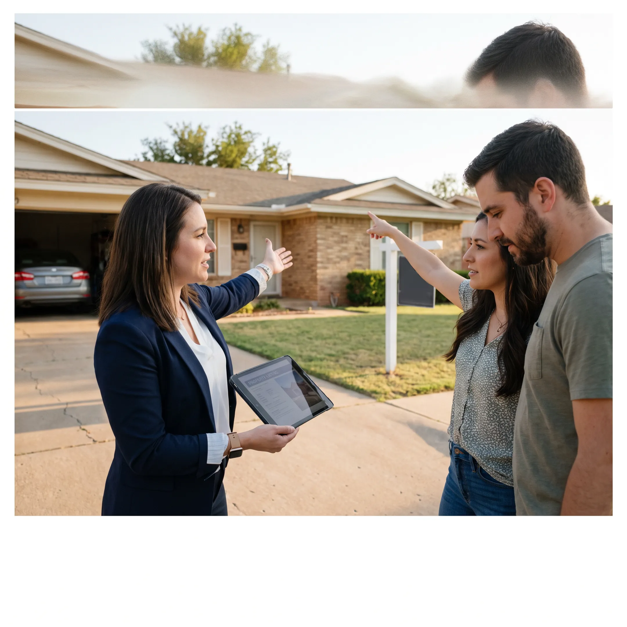 Residential home buyers viewing properties
