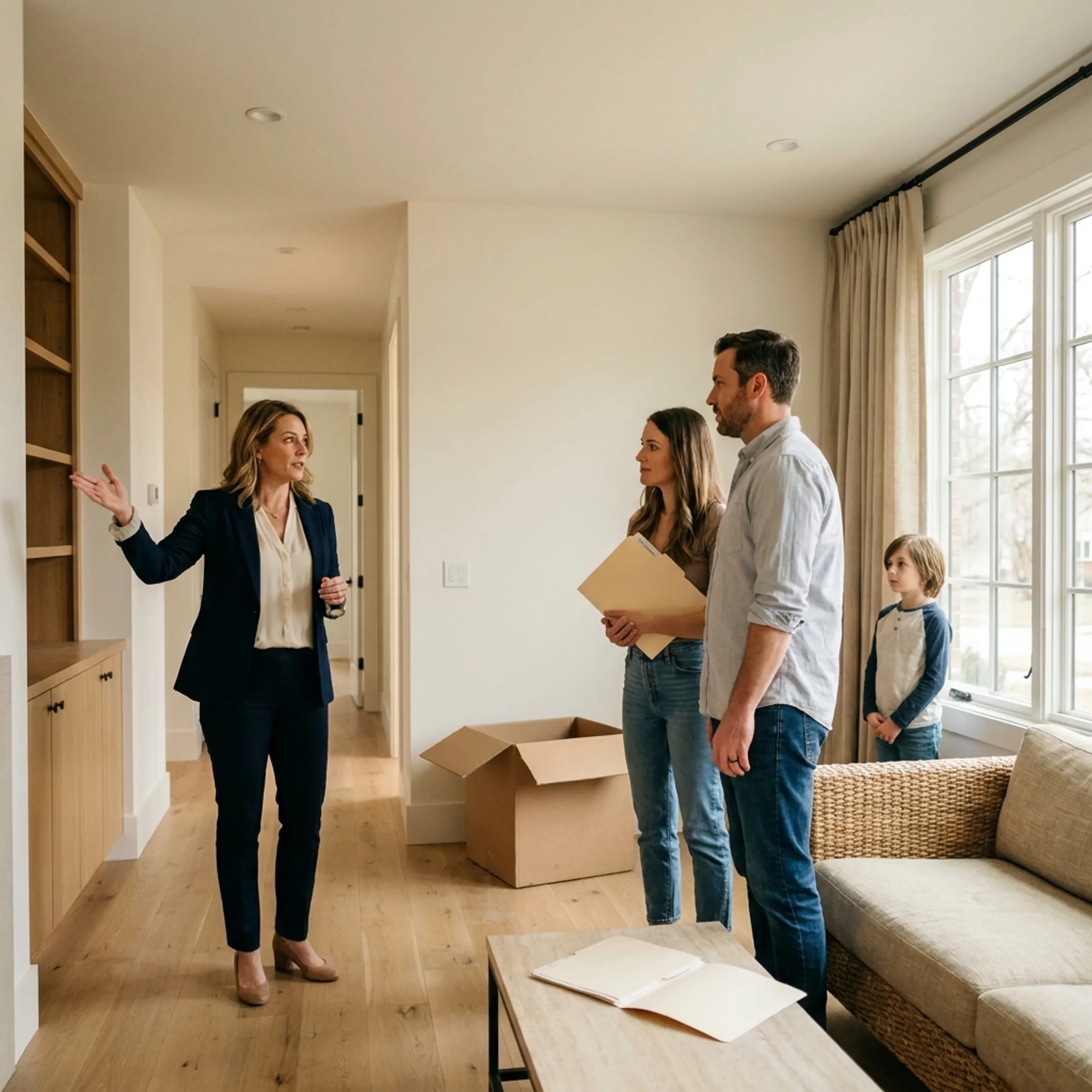Family viewing a residential property