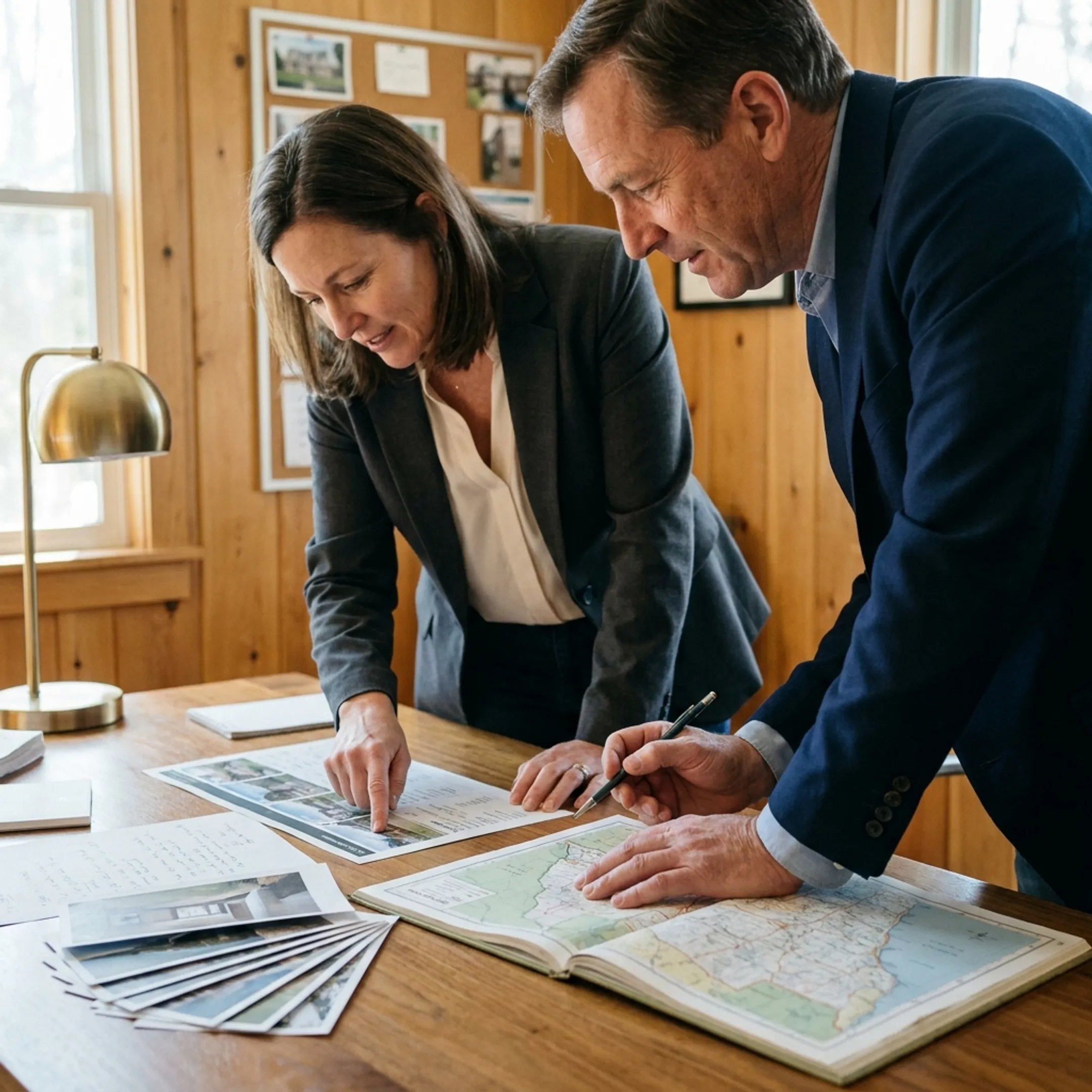 Real estate investors evaluating properties