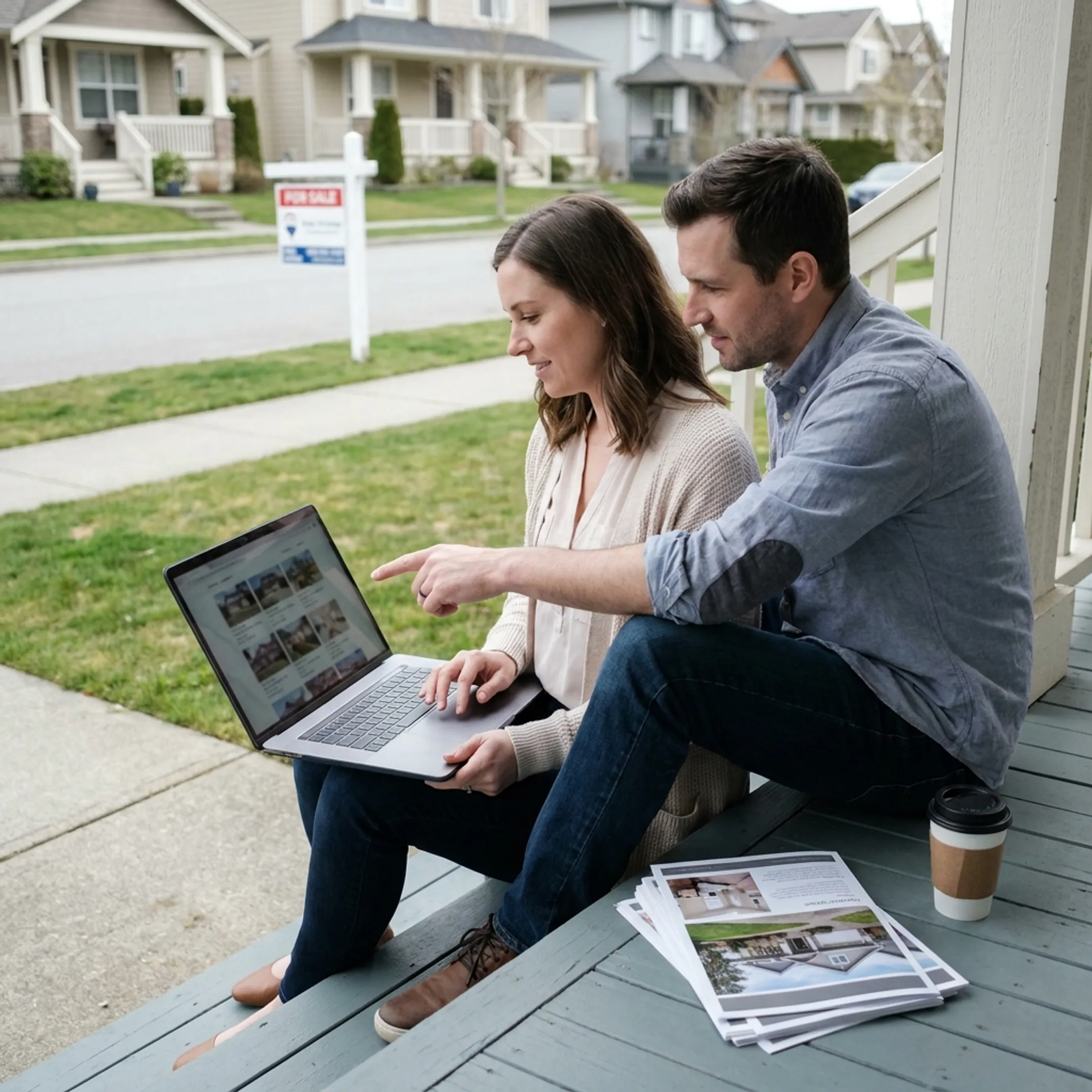 Residential home buyers viewing five-bedroom houses
