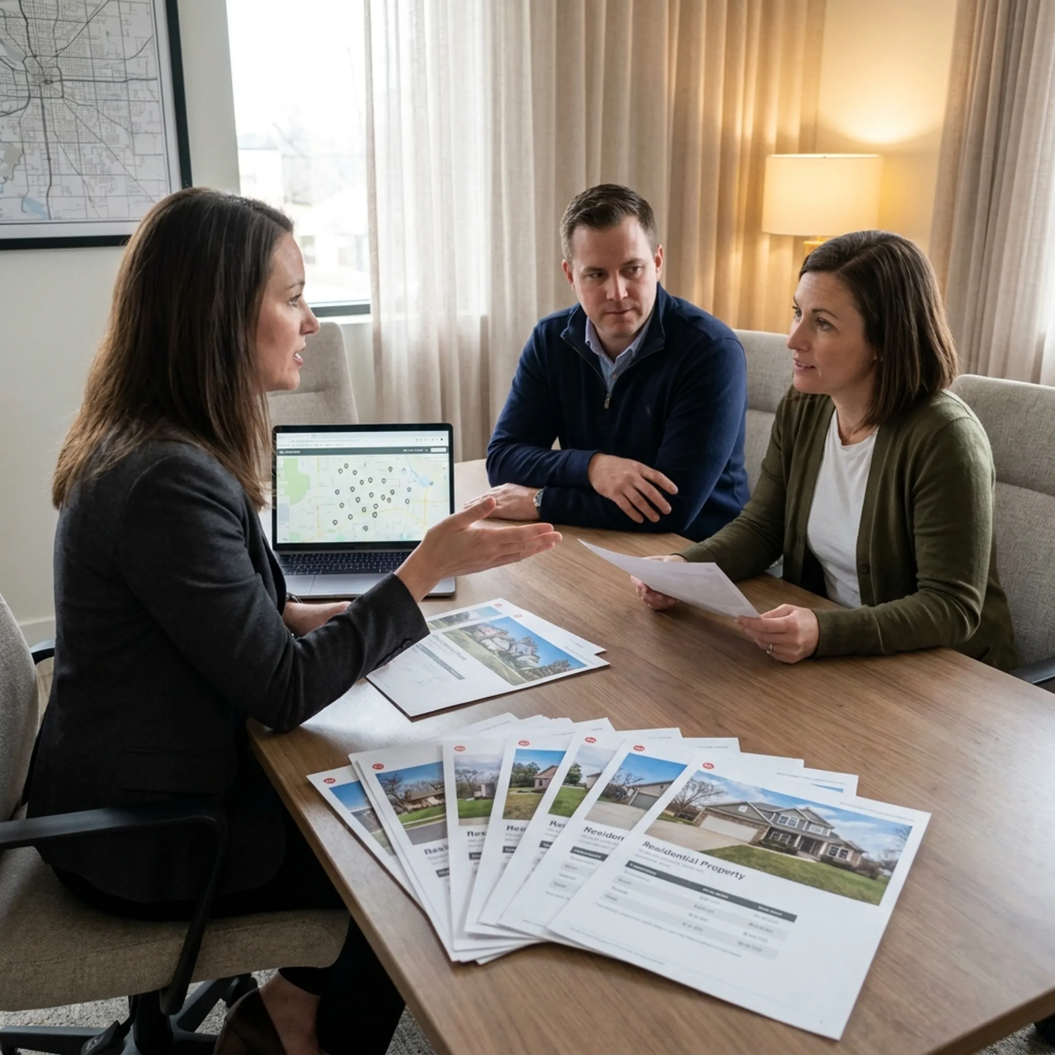 Real estate investors evaluating homes