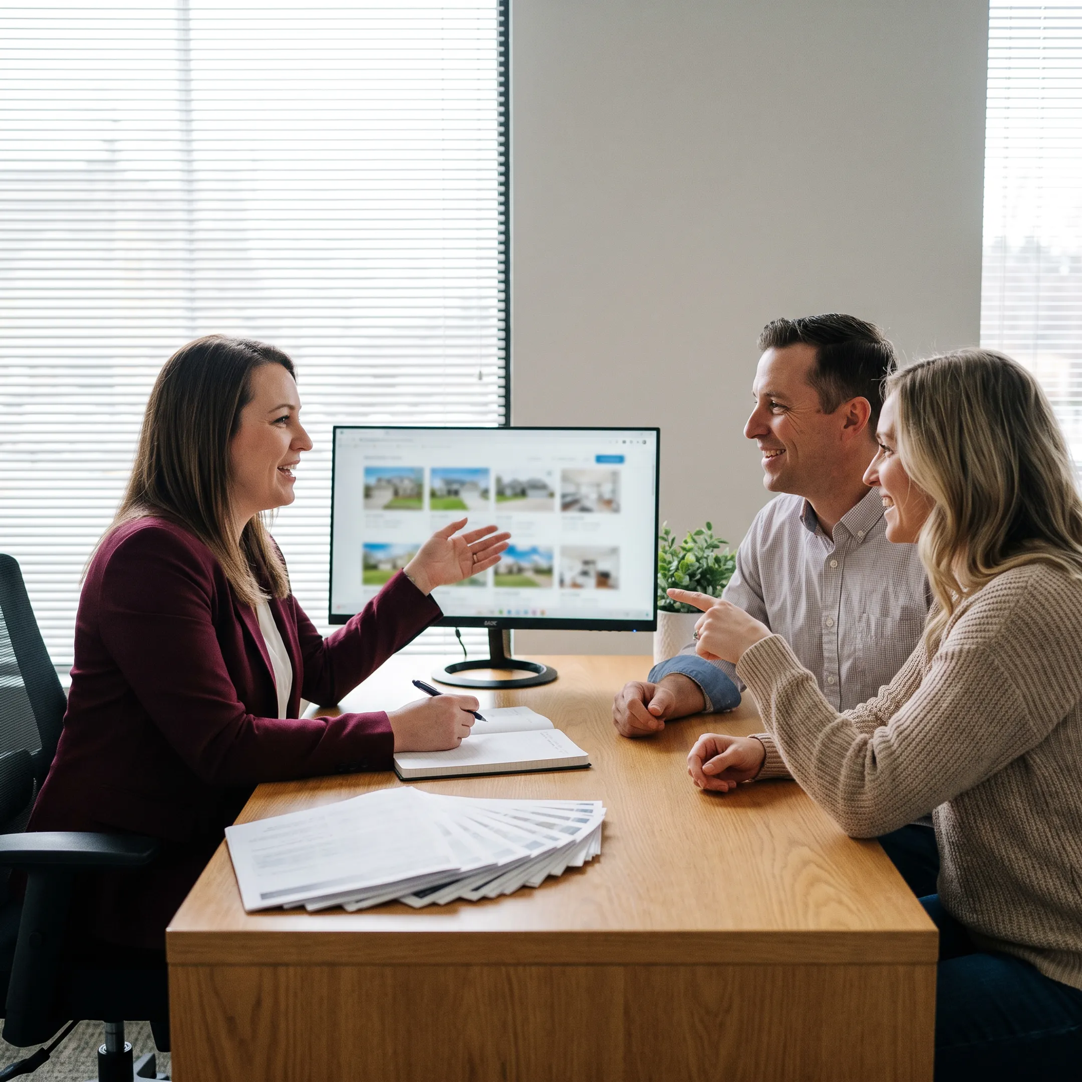Residential home buyers viewing properties