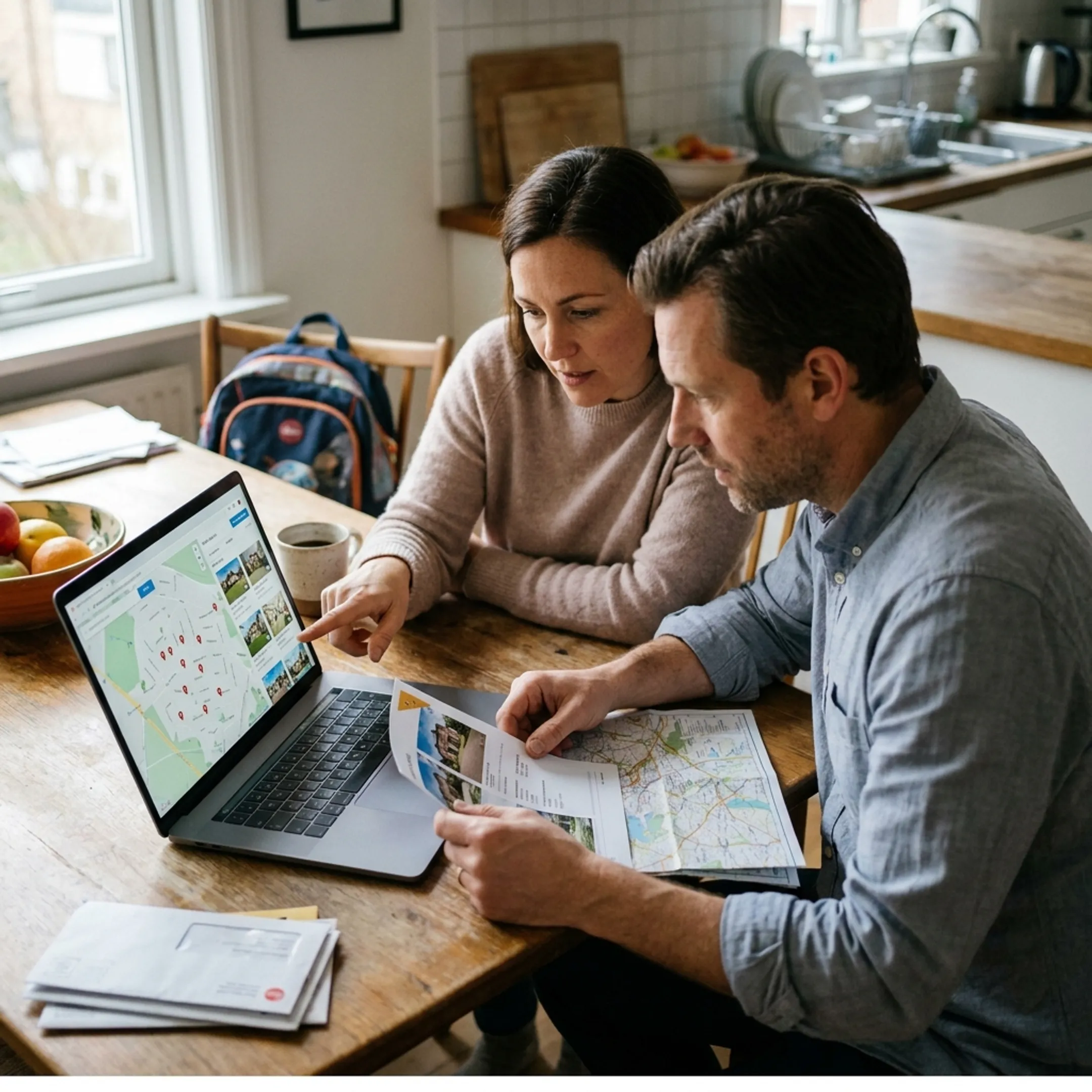 Relocating family researching homes