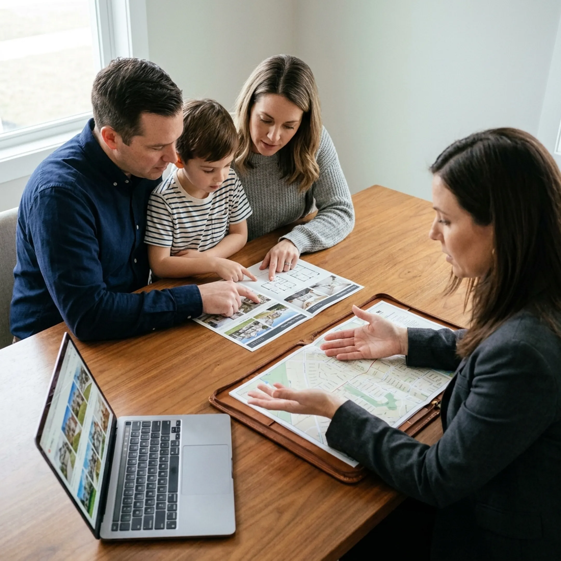 Family reviewing Lubbock residential listings