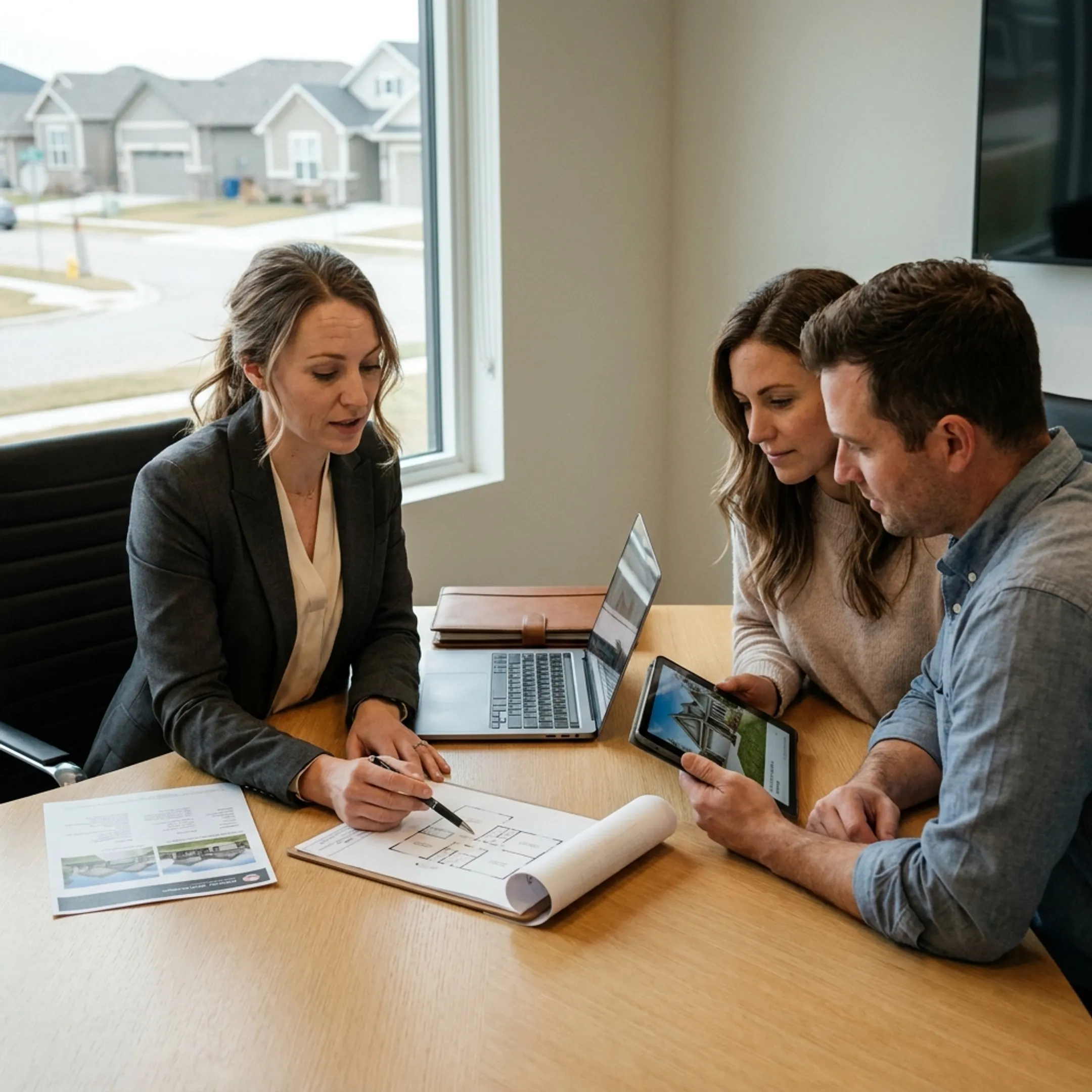 Residential home buyers viewing properties