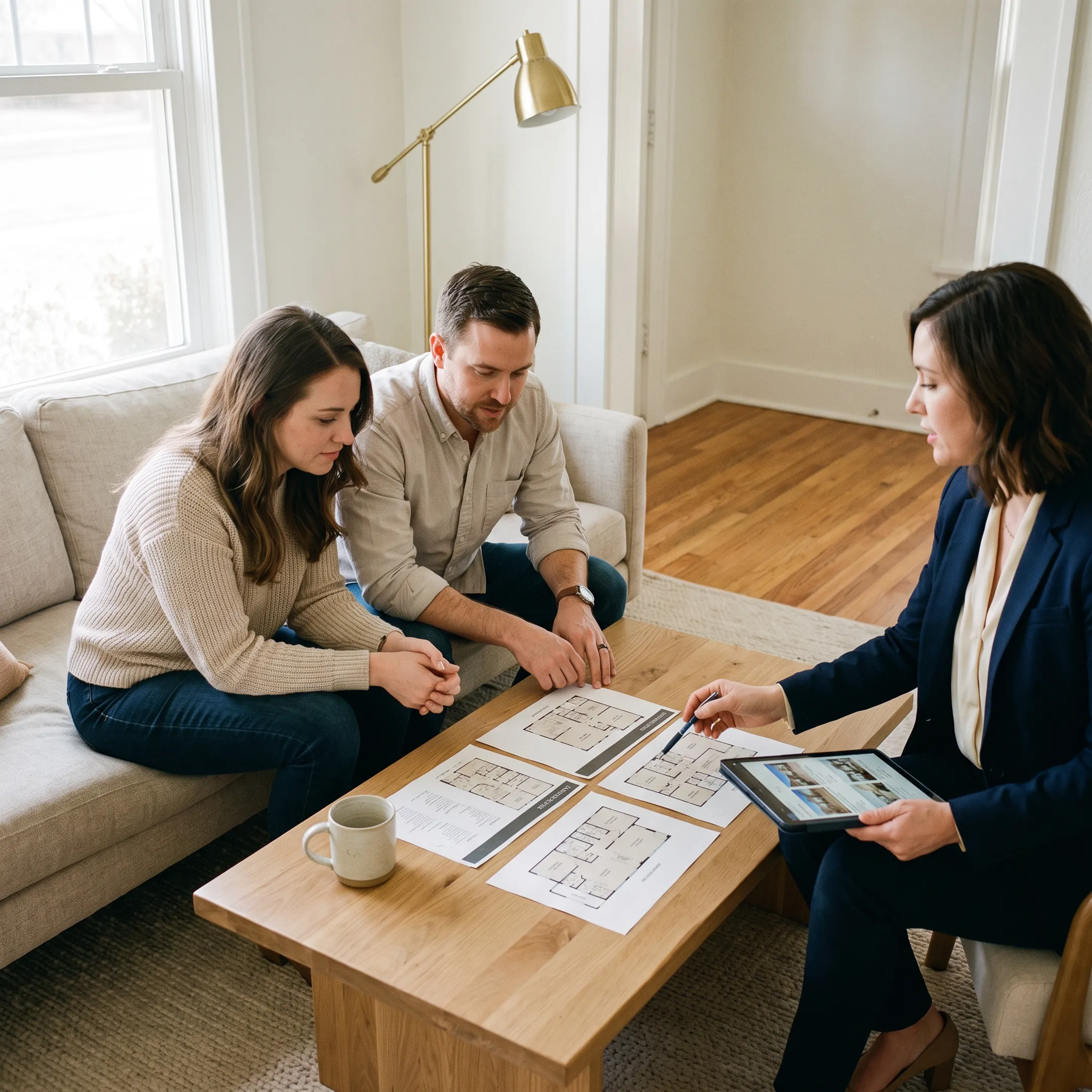 Residential home buyers viewing a Tech Terrace condo
