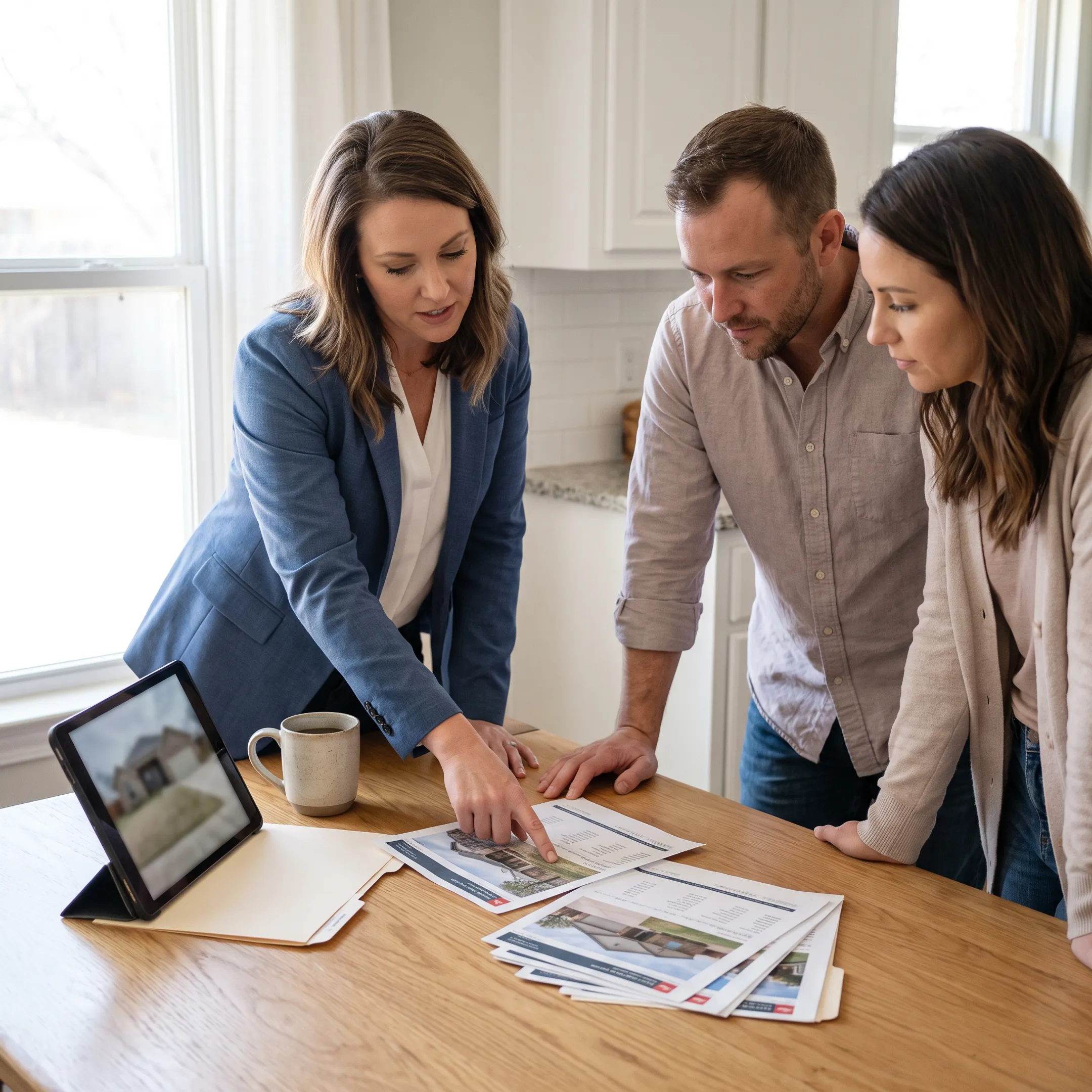 Real estate professional discussing a Lubbock home purchase with clients