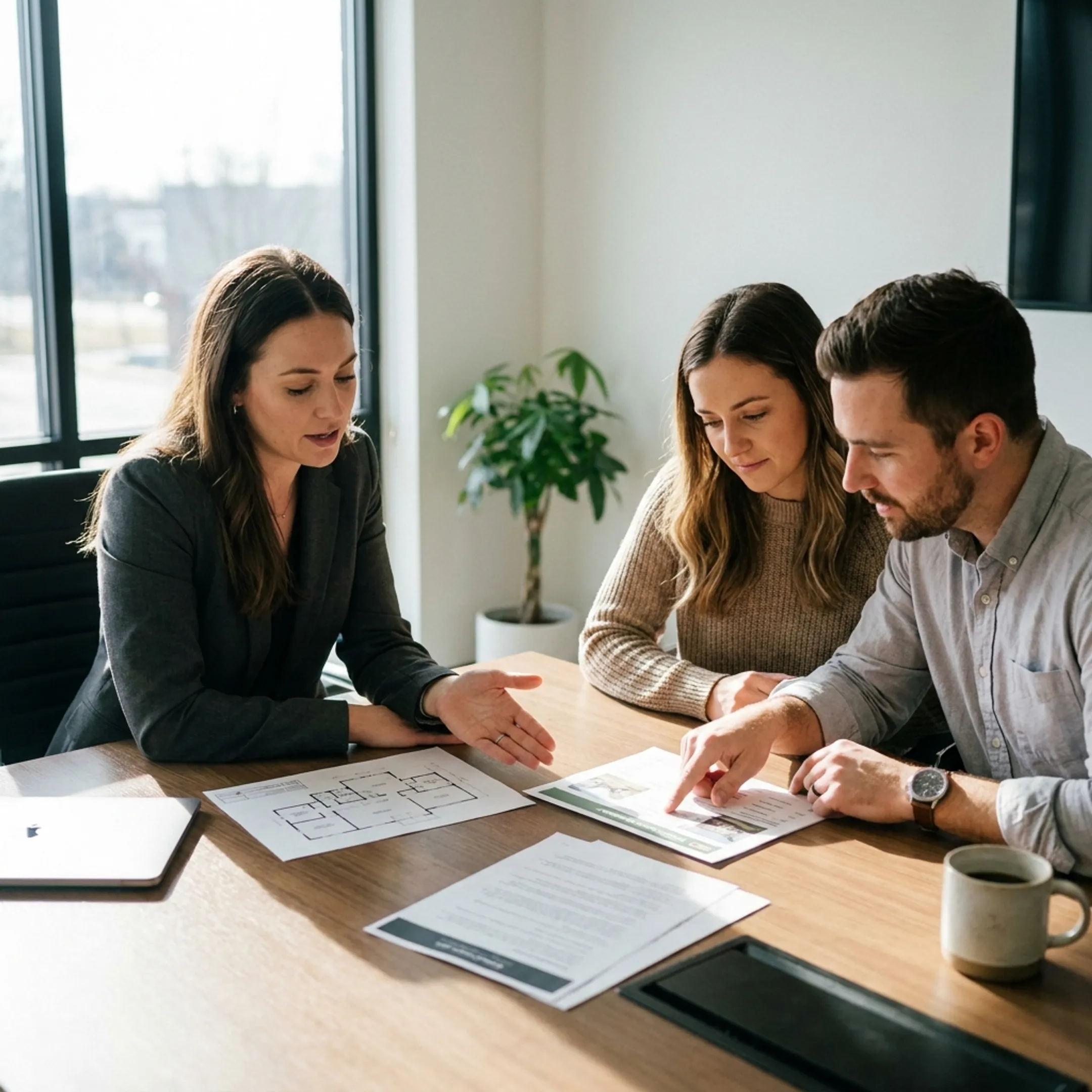 Residential home buyers viewing property listings