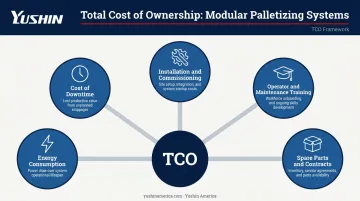 Total cost of ownership breakdown for modular palletizing system five key components