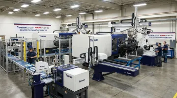 Yushin America take-out robot series lineup for injection molding automation applications