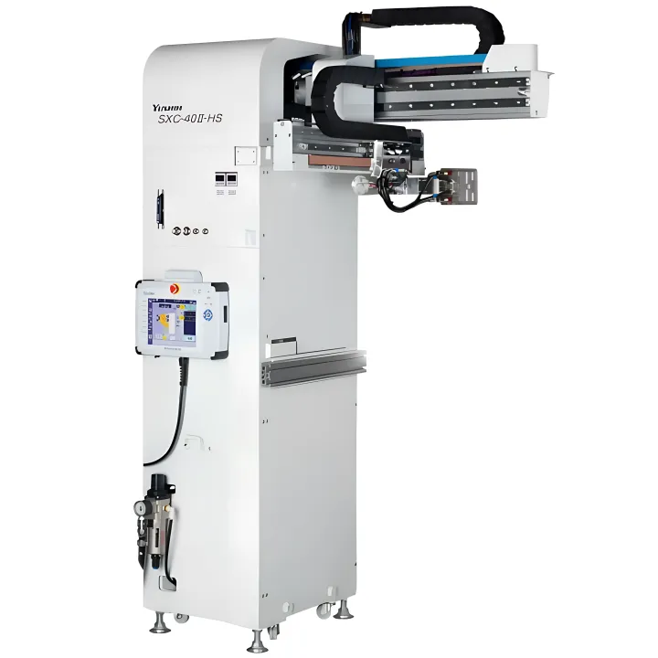 Pick and place robot operating in an injection molding facility
