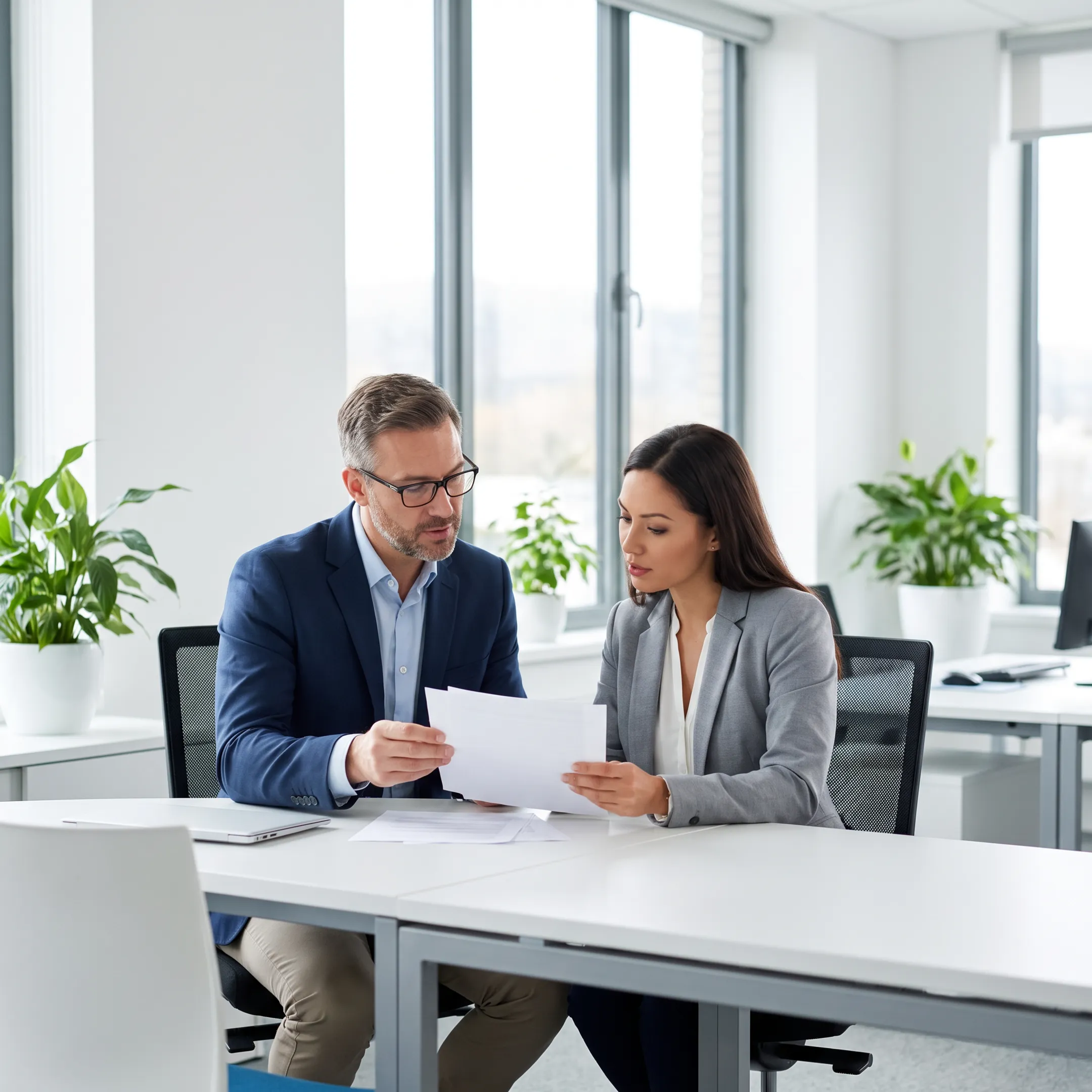 Advisor explaining tax planning and financial reporting to a small business owner