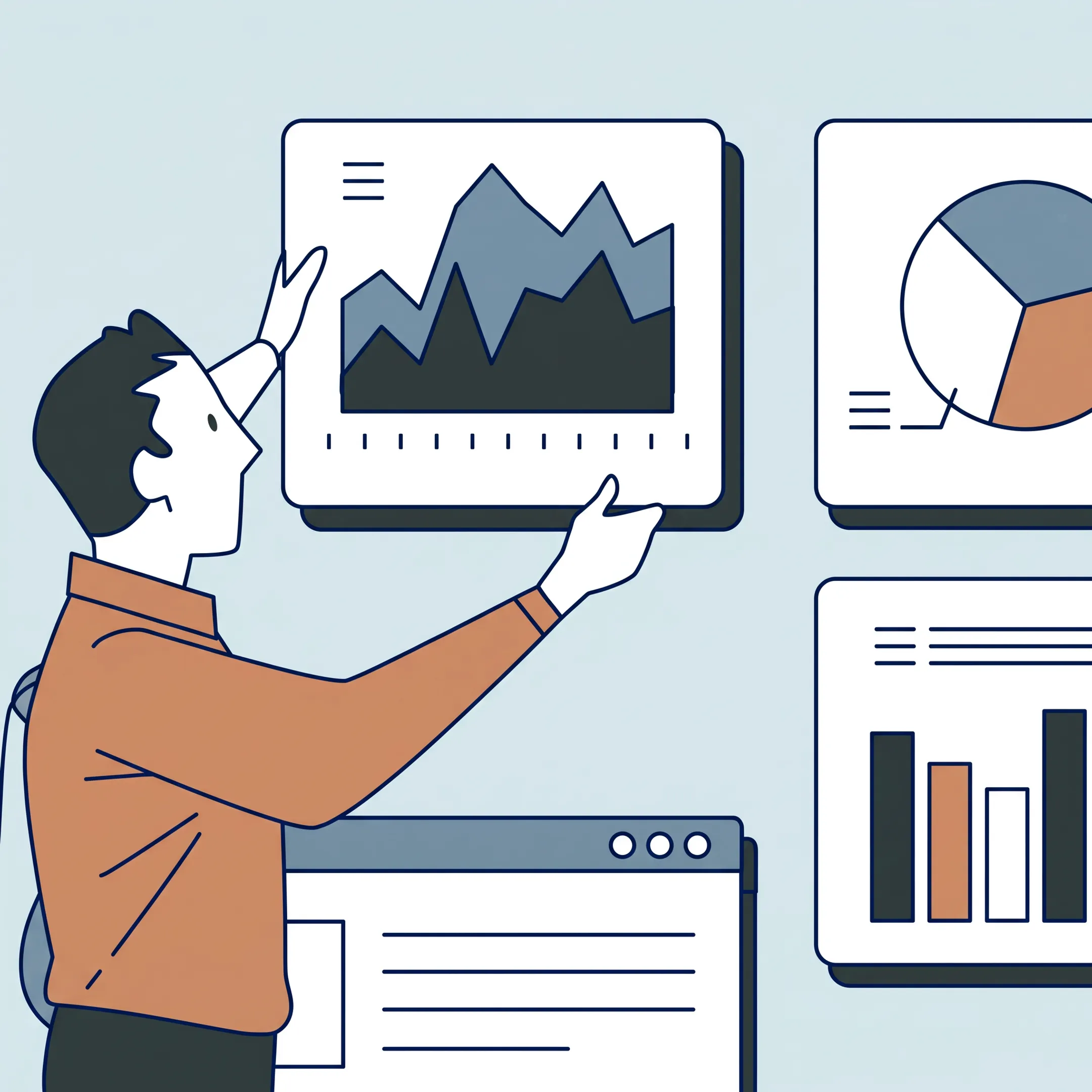Business advisor explaining tax strategy using financial reports