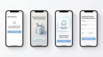 Corporate gifting platform interface showing recipient email gift selection and address entry