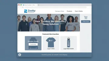 Zooby Promotional Online Swag Store branded merchandise distribution platform interface