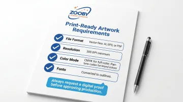 Print-ready artwork file requirements checklist for corporate promotional gift customization